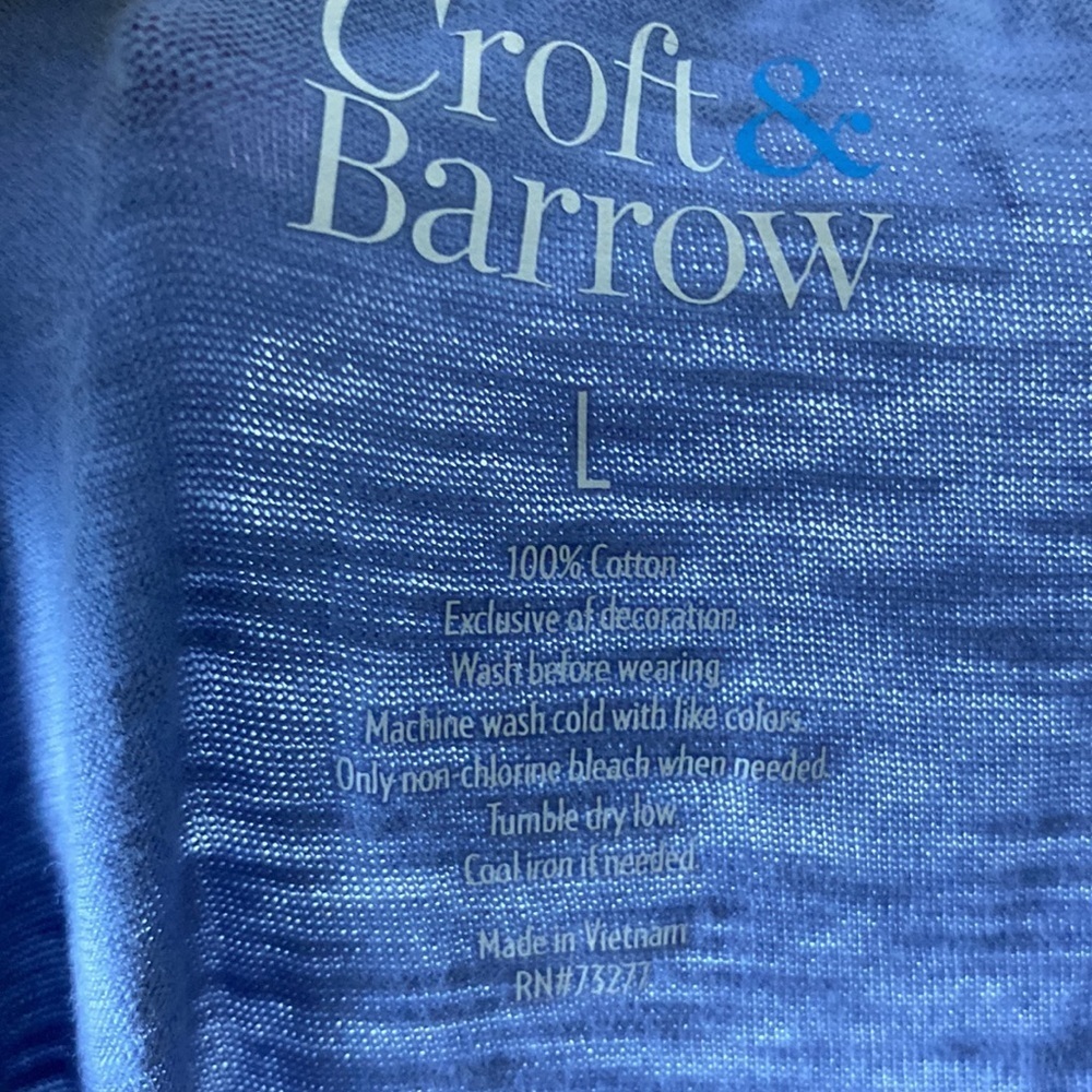 Croft & Barrow Women’s Peasant Top Blue sz L NWT - Picture 5 of 5